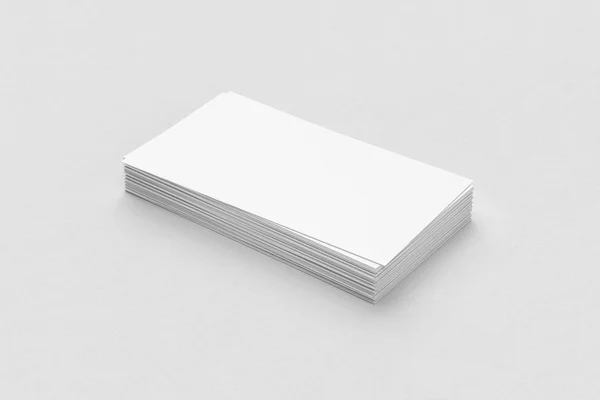 Mock Stack Blank Name Business Cards Soft Gray Background Rendering — Stock Photo, Image