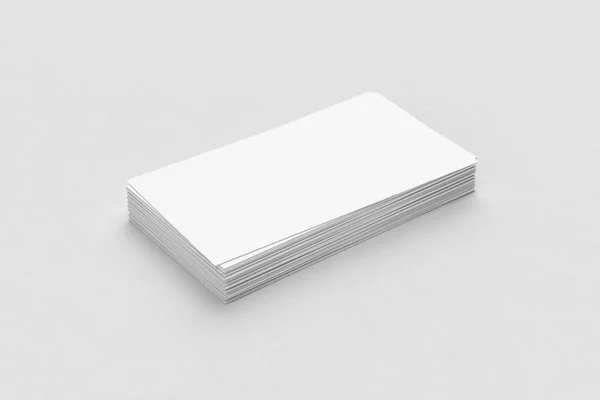 Mock Stack Blank Name Business Cards Soft Gray Background Rendering — Stock Photo, Image