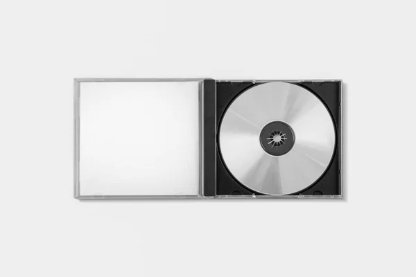柔らかい灰色の背景にモックアップをディスク付き ボックスです レンダリング — ストック写真