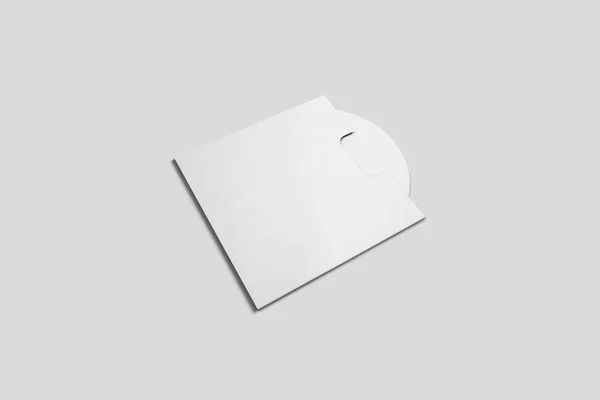 Box Disc Mock Soft Gray Background Rendering — Stock Photo, Image