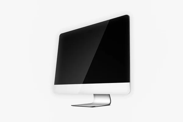 Modern Flat Screen Computer Monitor Computer Display Isolated Soft Gray — Stock Photo, Image