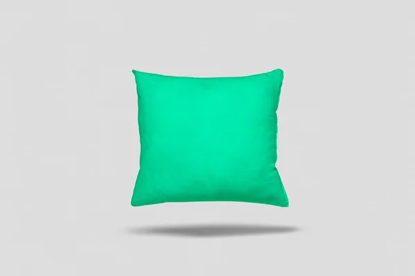 Blank green Pillow Case design Mock-up with clipping path. Clear pillowslip cover Mock up template. 3D rendering.