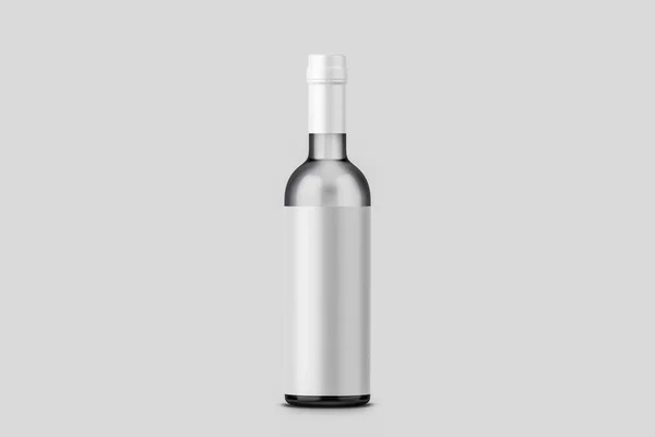 Vodka Flaska Med Lock Isolerat Mjuk Grå Bakgrund Mock Rendering — Stockfoto