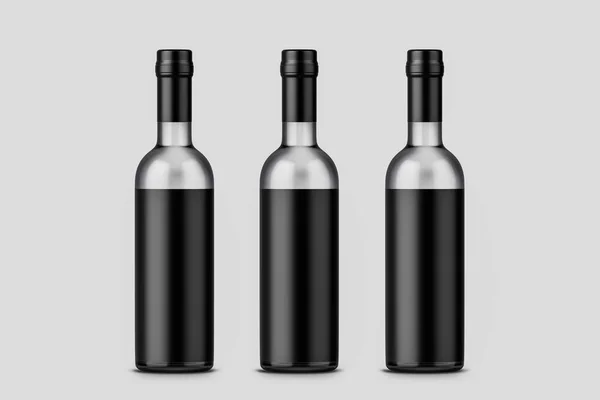 Vodka Fles Met Dop Geïsoleerd Zachte Grijze Achtergrond Mock Rendering — Stockfoto