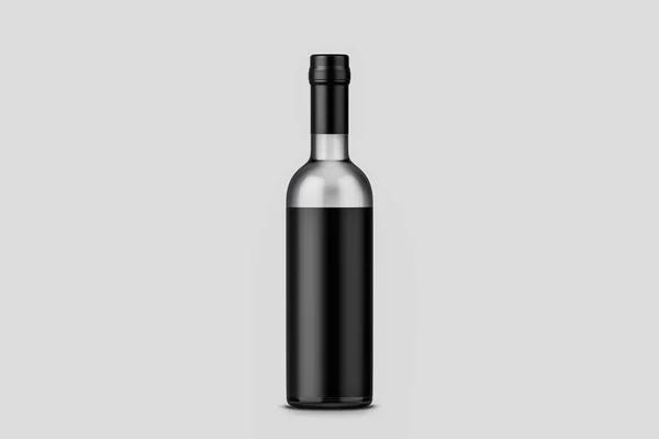 Glass Vodka Bottle Cap Isolated Soft Gray Background Mock Rendering — Stock Photo, Image