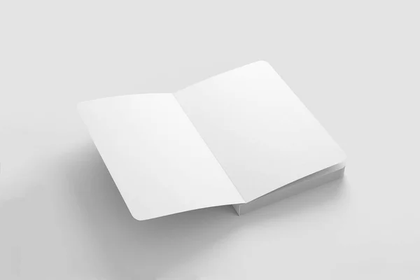 现实的空白硬封面的杂志 小册子 小册子隔离在白色背景 模拟模板 为您的设计做好准备 — 图库照片