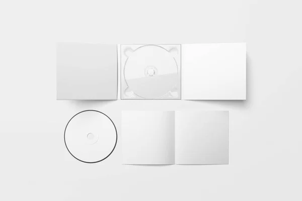 현실적인 디스크 파일을 Digipak 드라이브의 경우입니다 화이트 브랜드 디자인 텍스트에 — 스톡 사진