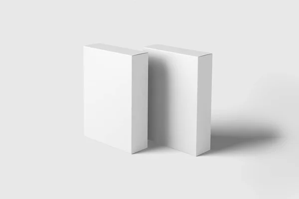 Realistic White Blank Cardboard Box Isolated White Background Mock Easy — Stock Photo, Image