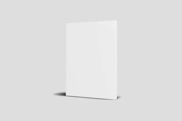 Capa Branco Revista Livro Livreto Folheto Isolado Fundo Branco Modelo — Fotografia de Stock