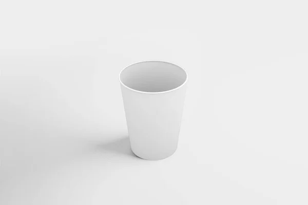 Realistic White Disposable Paper Cup Various Drinks Lemonade Fresh Juice — Stock Photo, Image