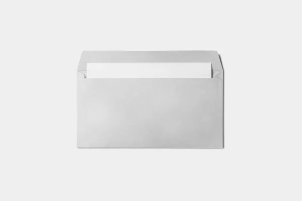 Envelope Branco Mock Com Letra Isolada Fundo Branco — Fotografia de Stock