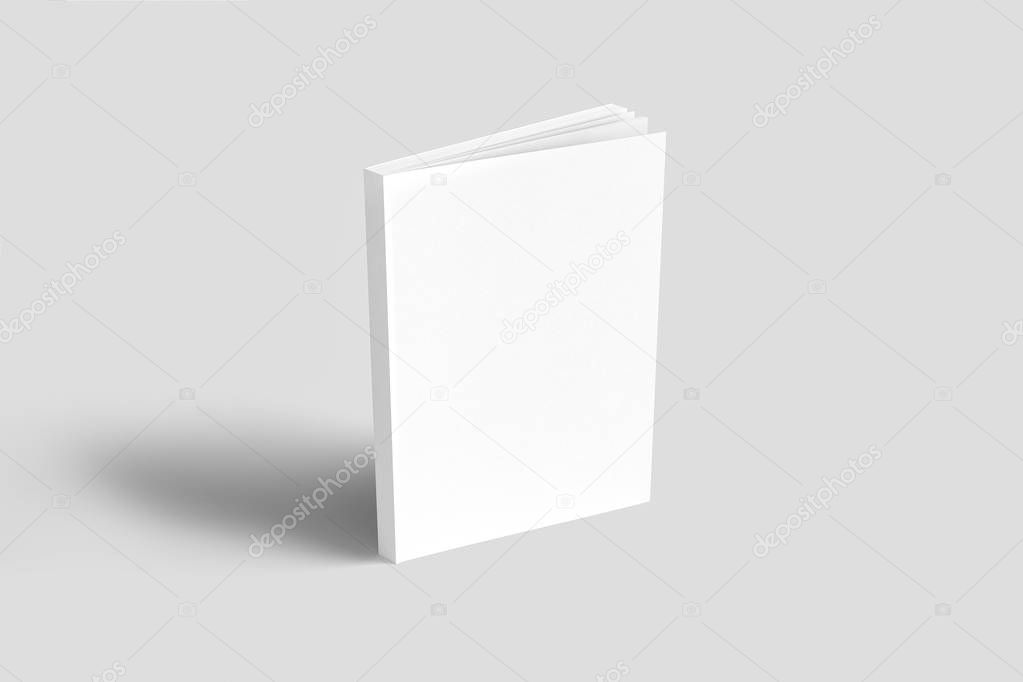 Blank Cover Of Magazine, Book, Booklet, Brochure  Isolated On White Background. Mock Up Template Ready For Your Design. 3D rendering