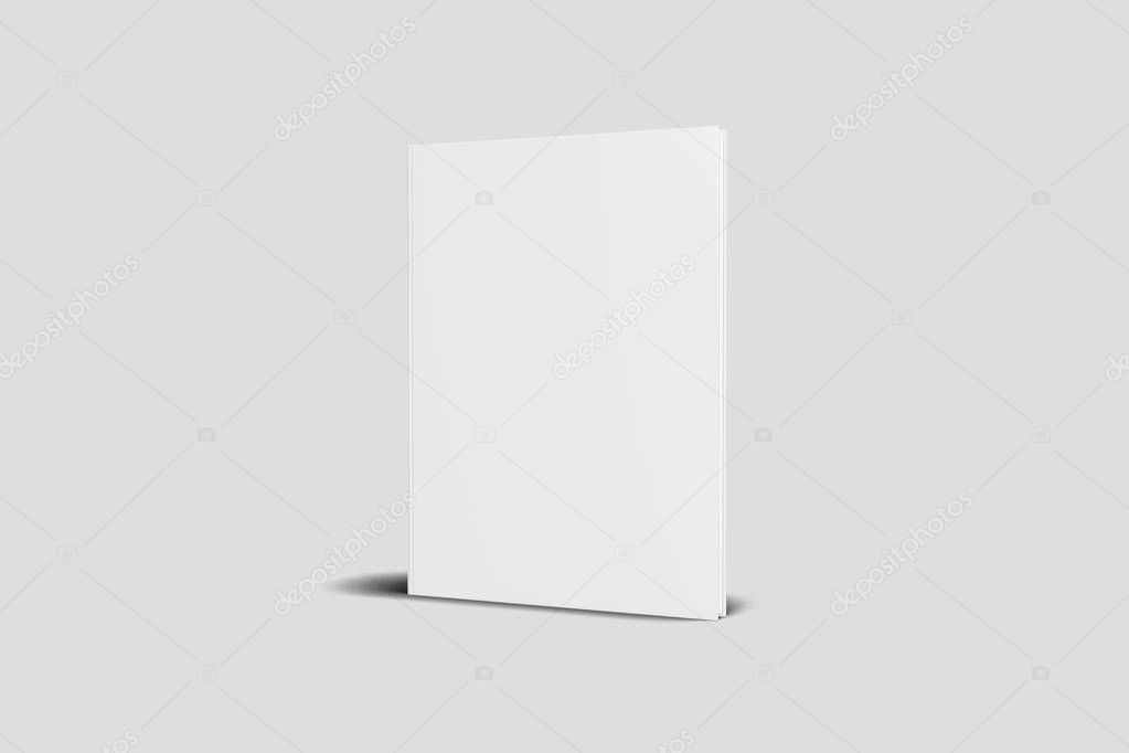 Blank Cover Of Magazine, Book, Booklet, Brochure Isolated On White Background. Mock Up Template Ready For Your Design. 3D rendering.