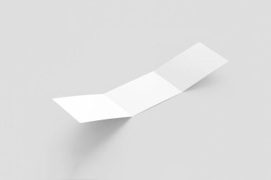 Üç A5/A4 sayfaları broşür kitapçık path.3d işleme kırpma ile yumuşak gri arka plan üzerinde boş panelli