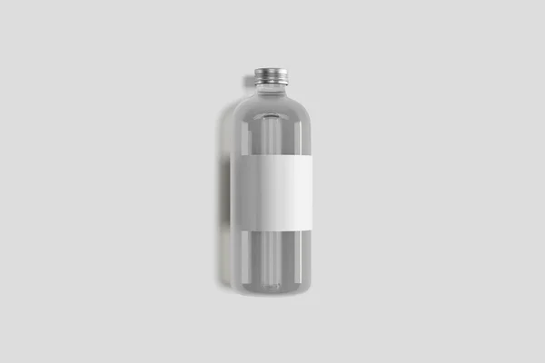 Water Alcohol Bottle Mock Isolated Soft Gray Blank Label Rendering — Stock Photo, Image