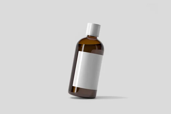 Pharmaceutical Bottle Mock Isolated Soft Gray Background Blank Label High — Stock Photo, Image