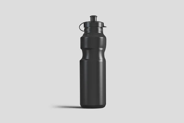 Черные Пустые Пластиковые Бутылки Sipper Макета Дизайн Шаблона Рендеринг — стоковое фото