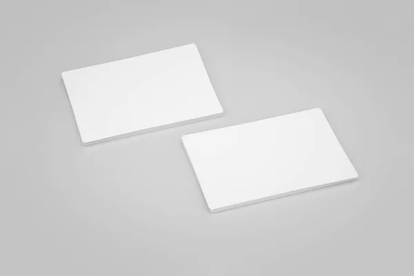 Folleto Papel Blanco Finge Sobre Fondo Gris Suave Con Sombras — Foto de Stock