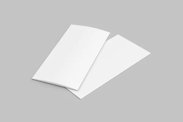 Blank Paper Brochure Mock Soft Gray Background Soft Shadows Highlights — Stock Photo, Image