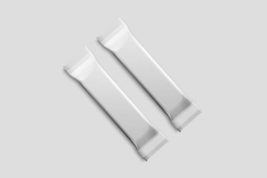 Çikolata Bar ambalaj boş paketi boş şablon. Kadar alay et. Gerçekçi fotoğraf. 3D render. Aperatif Bar.