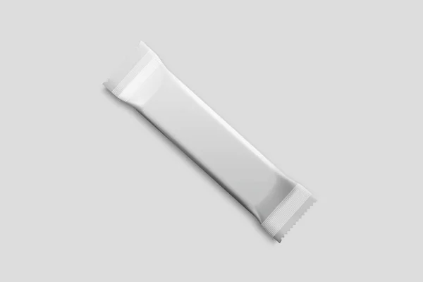 Chocolate Bar Embalagem Branco Pacote Vazio Template Mock Realistic Foto — Fotografia de Stock