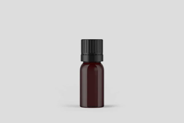 Dropper Bottle Mock Blank Label Изолирован Мягком Сером Фоне Рендеринг — стоковое фото