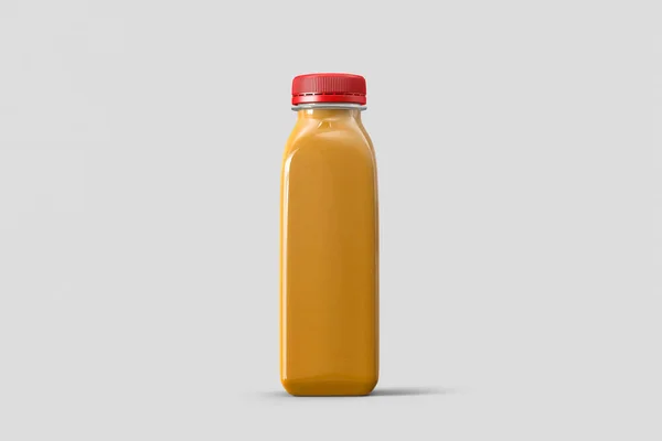 Fruit Melk Plastic Fles Mock Geïsoleerd Witte Achtergrond Rendering — Stockfoto