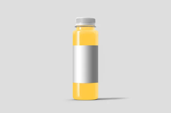 Plast Juice Flaska Håna Upp Isolerade Vit Med Urklippsbana Rendering — Stockfoto