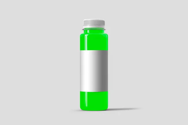 塑料果汁瓶模拟孤立在白色与剪裁路径 — 图库照片