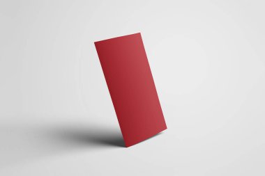 DL el ilanı Mock-Up. Yumuşak gri arka plan üzerinde boş el ilanı. 3D render.