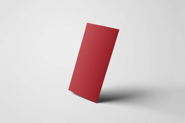 DL el ilanı Mock-Up. Yumuşak gri arka plan üzerinde boş el ilanı. 3D render.