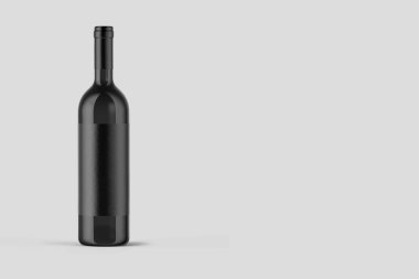 Şarap şişesi Mock-Up yumuşak gri arka plan üzerinde izole. Boş Label.High çözünürlük fotoğraf.