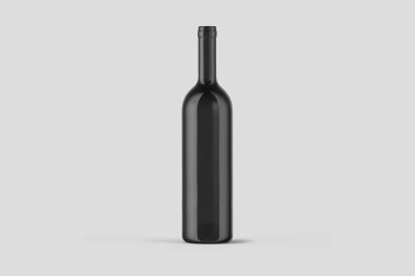 Şarap şişesi Mock-Up yumuşak gri arka plan üzerinde izole. Boş Label.High çözünürlük fotoğraf.