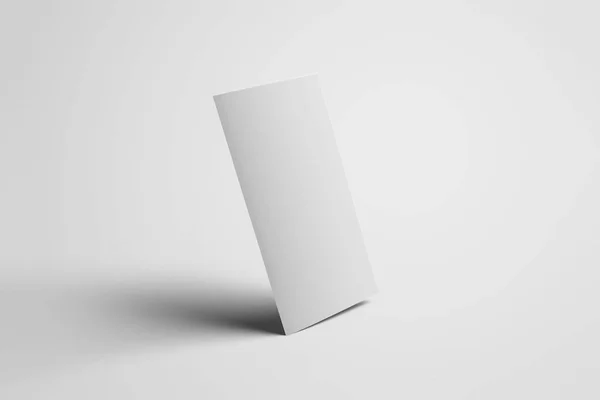 チラシ モックアップ 柔らかい灰色の背景に空白のチラシ レンダリング — ストック写真