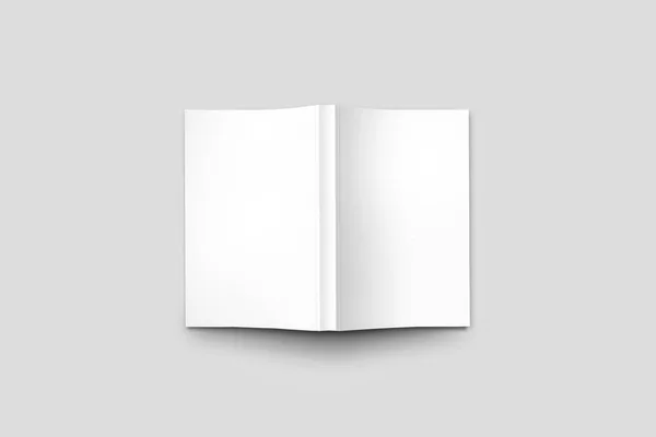 Capa Branco Revista Livro Livreto Folheto Isolado Fundo Branco Modelo — Fotografia de Stock