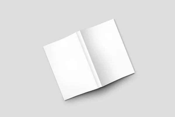 Capa Branco Revista Livro Livreto Folheto Isolado Fundo Branco Modelo — Fotografia de Stock