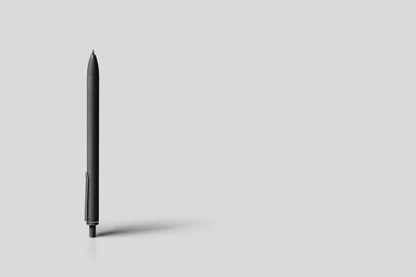 Στυλό Απομονωμένες Απαλό Γκρι Φόντο Mock Έτοιμο Πρότυπο Για Σχεδιασμό — Φωτογραφία Αρχείου
