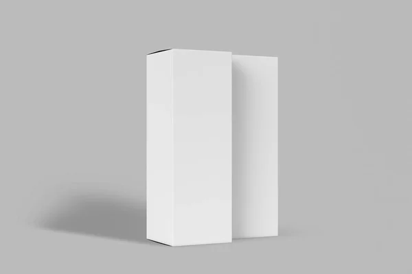 Realistic White Blank Cardboard Boxes Isolated White Background Mock Easy — Stock Photo, Image