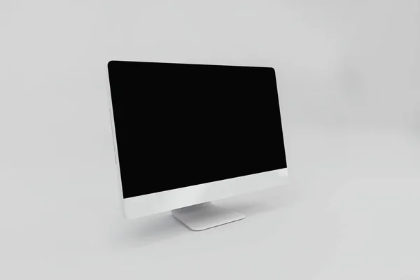Monitor Computador Tela Plana Moderno Exibição Computador Isolado Fundo Branco — Fotografia de Stock