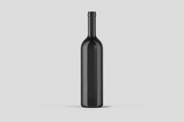 ワイン ボトル モックアップは 柔らかい灰色の背景に分離されました Label High 解像度の写真 — ストック写真