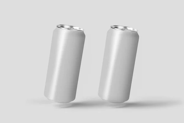 Realistiskt Kan För Läsk Saft Juice Energidryck Tomt Med Kopia — Stockfoto