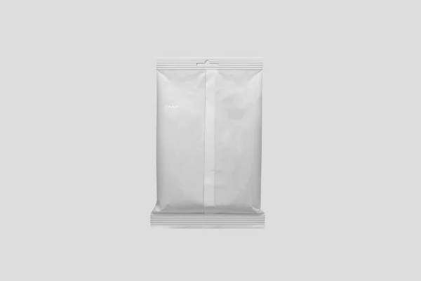 Vit Blank Mat Pouch Väska Förpackningar Förpackningar För Snacks Chips — Stockfoto