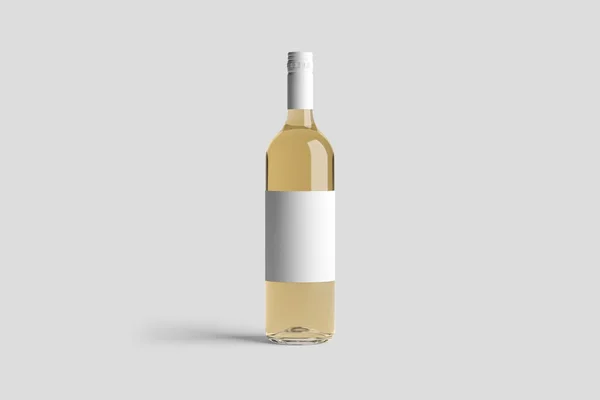 Wine Bottle Mock-Up isolated on soft gray background. Blank Label.High resolution photo.