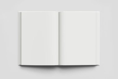 Dergi, kitap, kitapçık, beyaz arka plan üzerinde izole broşür gerçekçi boş sert kapak. Şablon hazır tasarımınız için alay. 3D render.