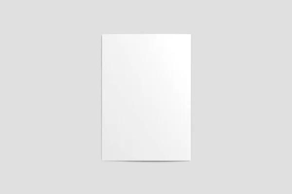 Fold Halve Vouw Brochure Mock Geïsoleerd Zachte Grijze Achtergrond Fold — Stockfoto