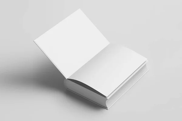 Copertina Rigida Bianca Realistica Rivista Libro Libretto Opuscolo Isolato Sfondo — Foto Stock