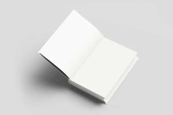 Capa Dura Branco Realista Revista Livro Livreto Folheto Isolado Fundo — Fotografia de Stock