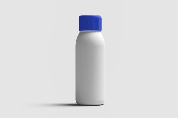 Medicine Plastic Bottle Soft Gray Background White Plastic Bottle Mock — Stock Photo, Image