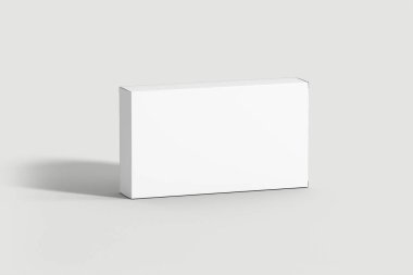 Boş Beyaz Ürün Paketi Kutusu Mock-up. Konteyner, Beyaz arka planda Ambalaj Şablonu