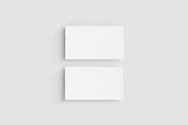 Beyaz arka planda iki yatay kartvizit. Mockup